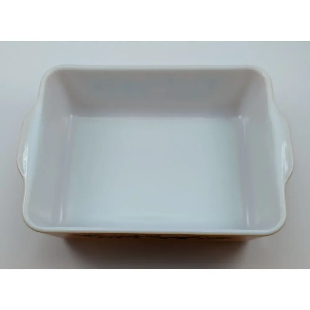 VTG Pyrex #503 “OLD ORCHARD” 1.5 QT Refrigerator Casserole Dish RIBBED LID